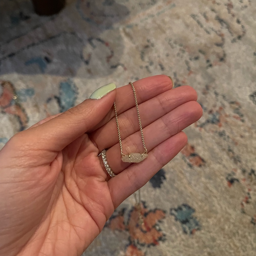 Gold Pendant Necklace In Iridescent Drusy from Kendra Scott.